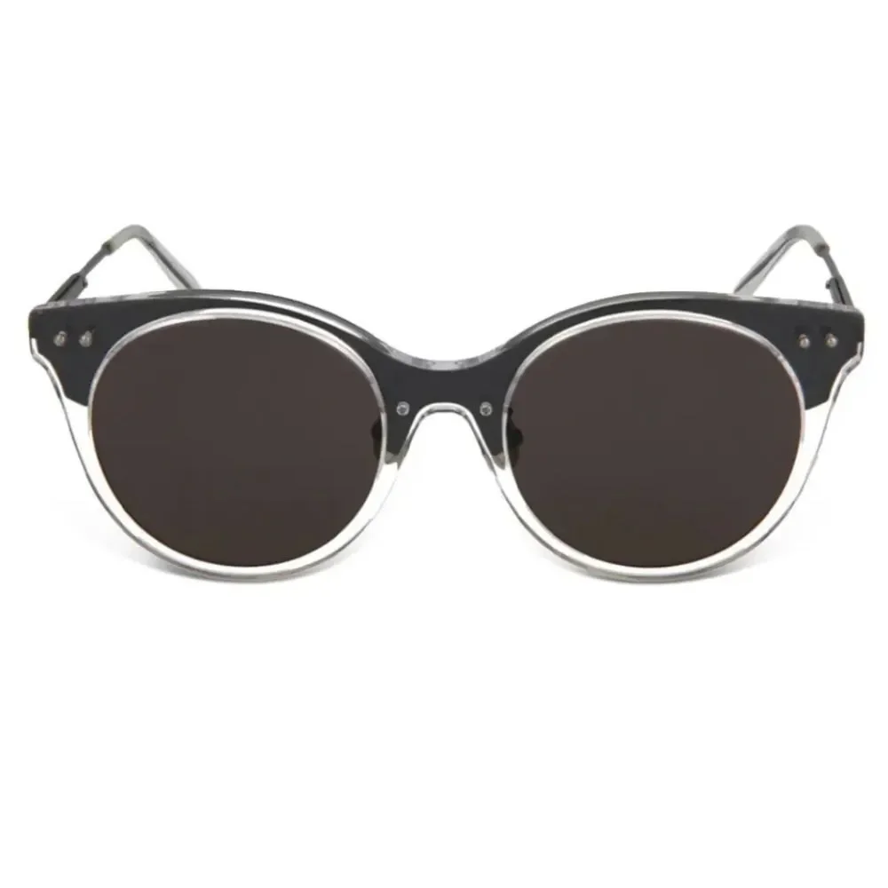 Bottega Veneta Shiny Crystal Round Sunglasses